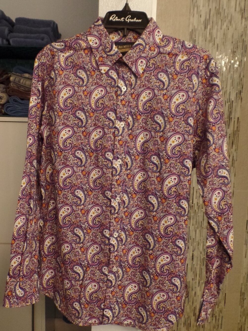 CREMIEUX Men's Long Sleeve Shirt - Paisley - NWT - Medium